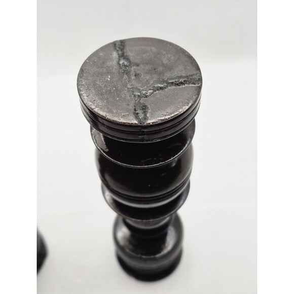 Antique Hand Made Turned Wood Gothic Style Wooden Candle Stick Holder Old World - Picture 9 of 13